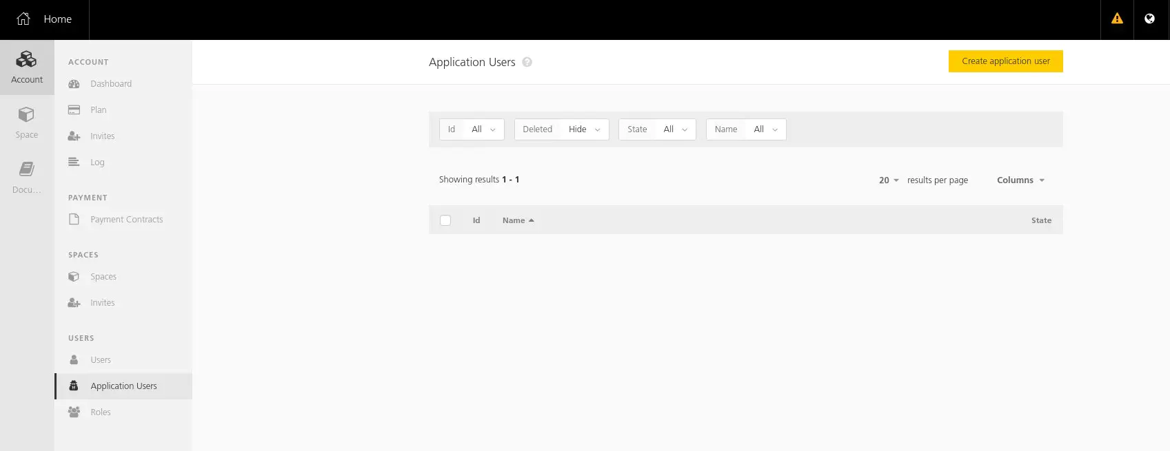 Anlegen des Benutzers (User).