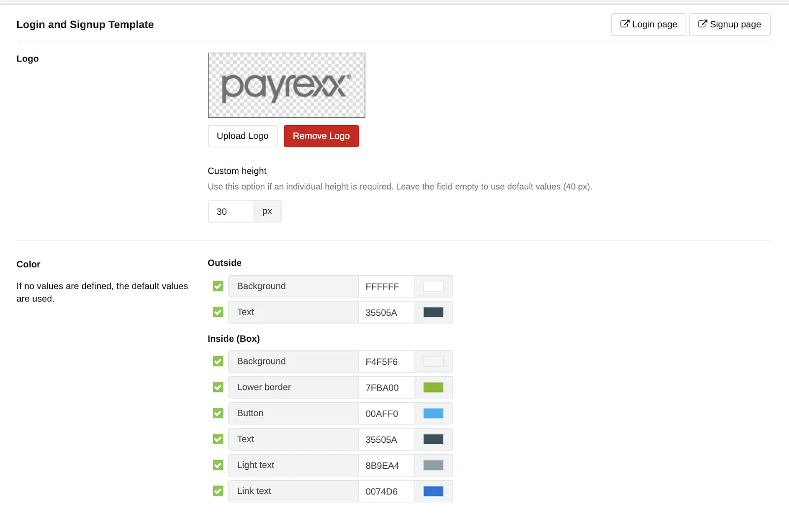Default of Backend Template