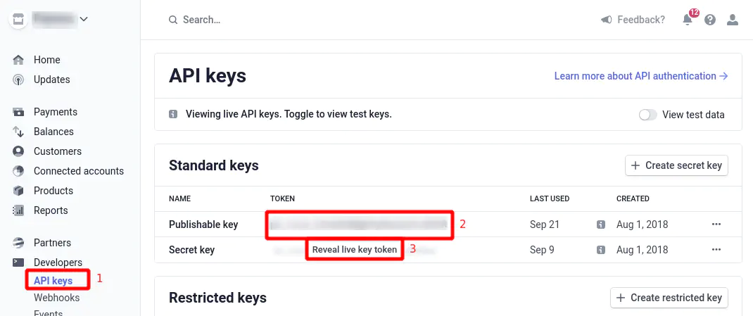 API keys