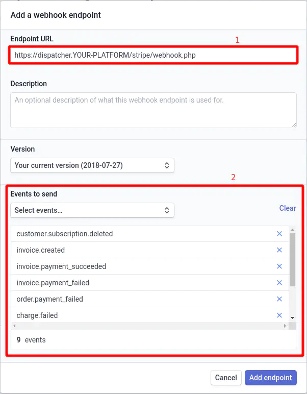 Configure the webhook endpoint