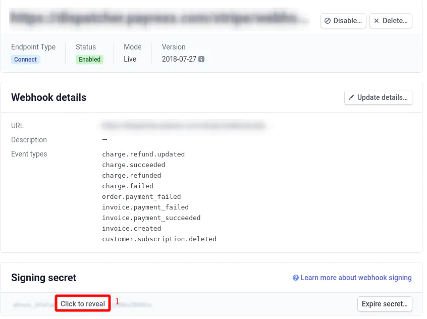 Provide the signing secret